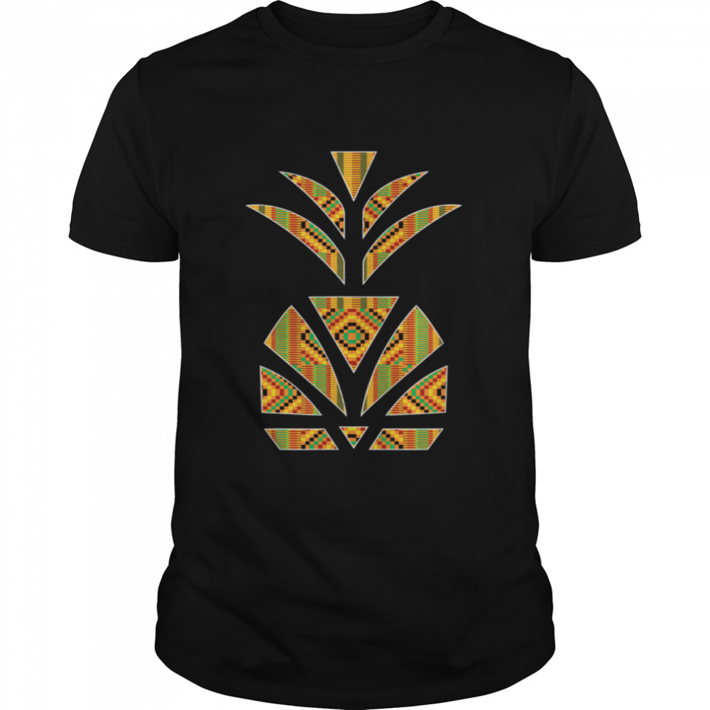 Ananas KenteMuster tropisch afrikanisch Shirt