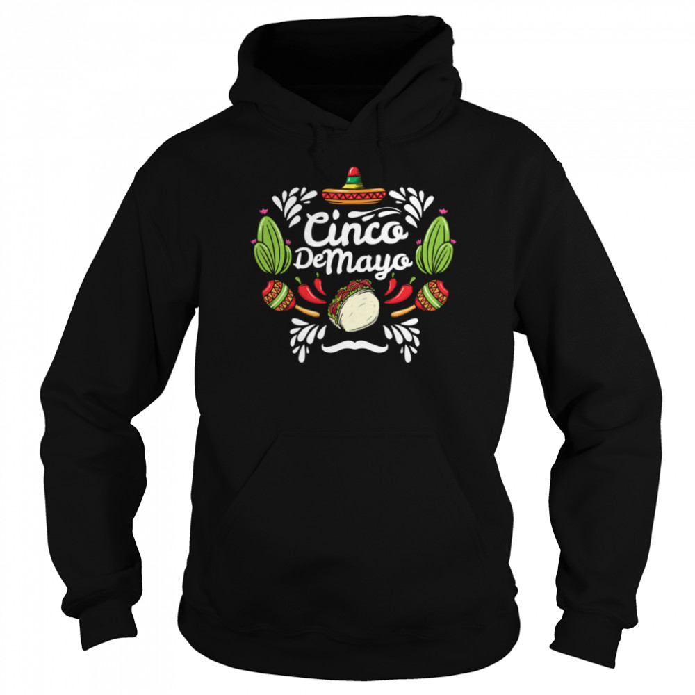 Cinco de Mayo Sombrero Taco Chilli Cactus  Unisex Hoodie