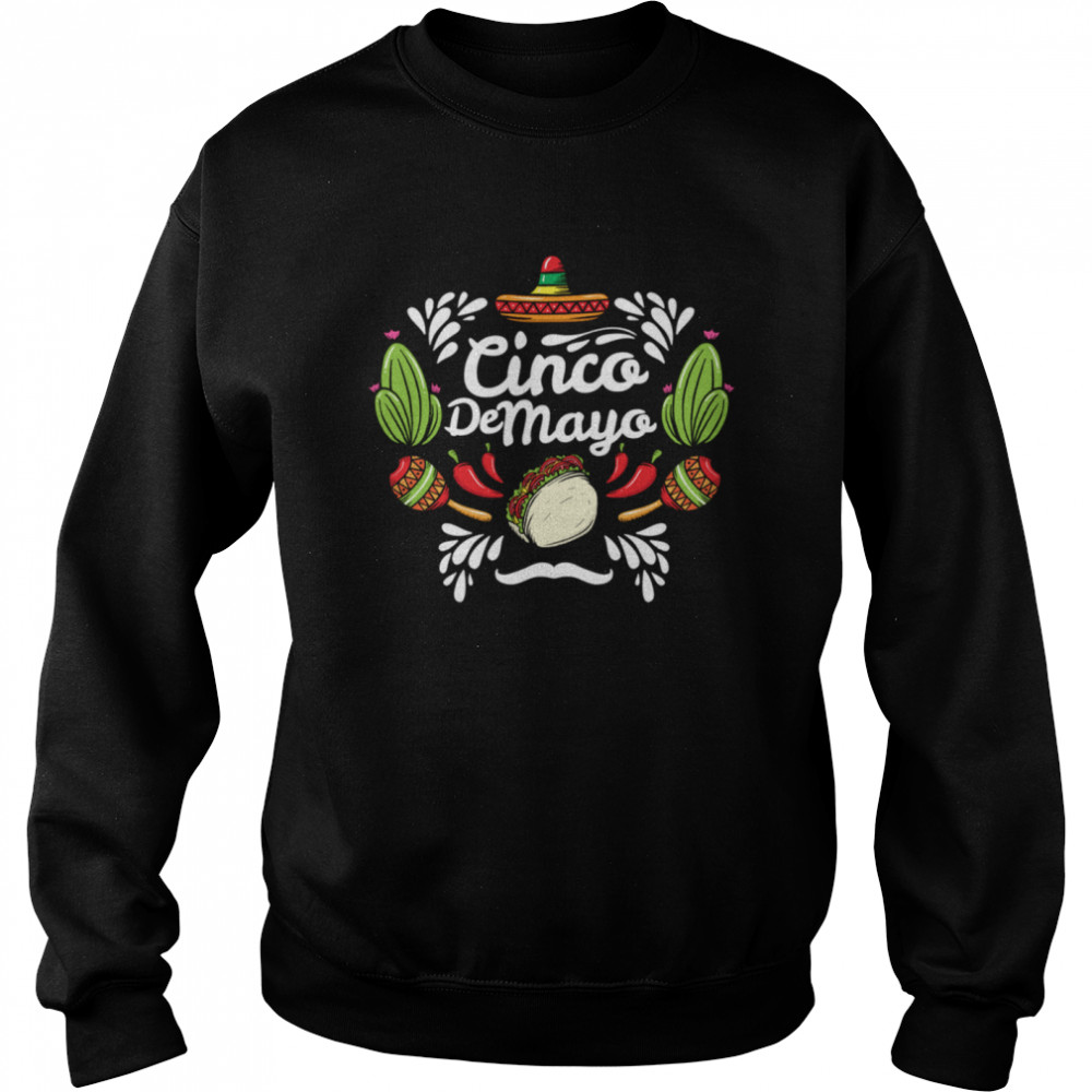 Cinco de Mayo Sombrero Taco Chilli Cactus  Unisex Sweatshirt