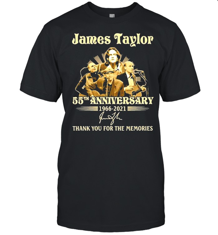 James Taylor 55th anniversary 1966 2021 signatures thank you for the memories shirt