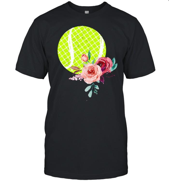 Tennis Ball with Floraln Girls Vintage  Classic Men's T-shirt
