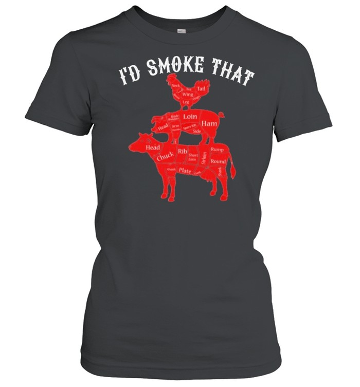 Id smoke that chicken and pig and cow shirt Classic Women's T-shirt