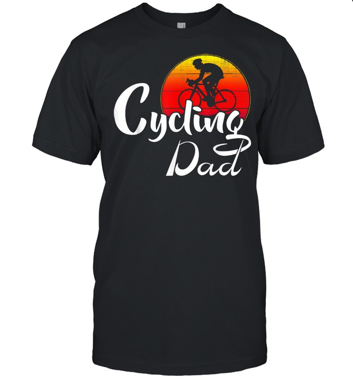 Vintage Cycling Dad Retro Sunset Sports Bicycle shirt