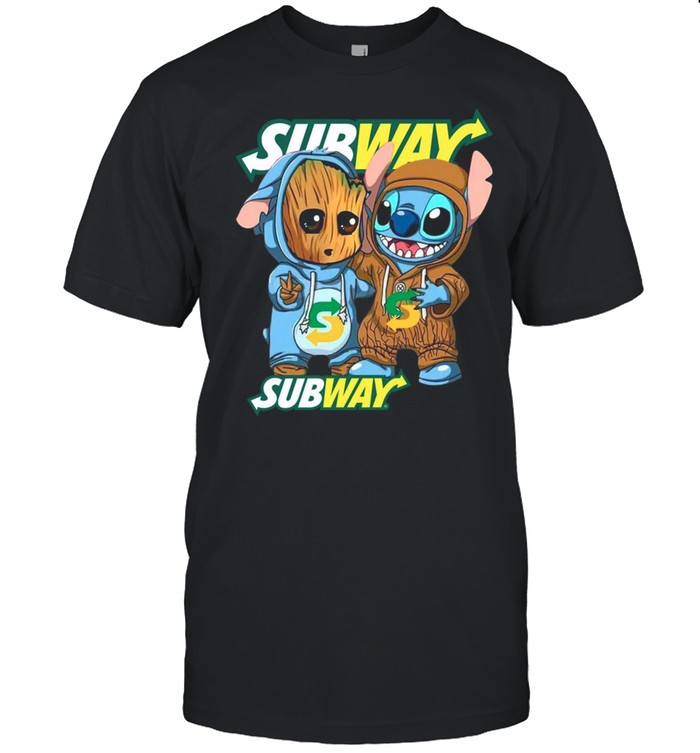 Baby Groot And Baby Stitch Subway shirt