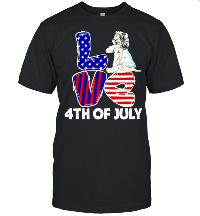 Tibetan Terrier Love 4th of July Independence day shirt Classic Men's T-shirt