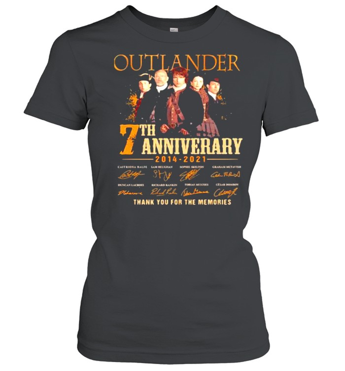 Outlander 7th Anniversary 2014 2021 Thank You For The memories Signature  Classic Women's T-shirt