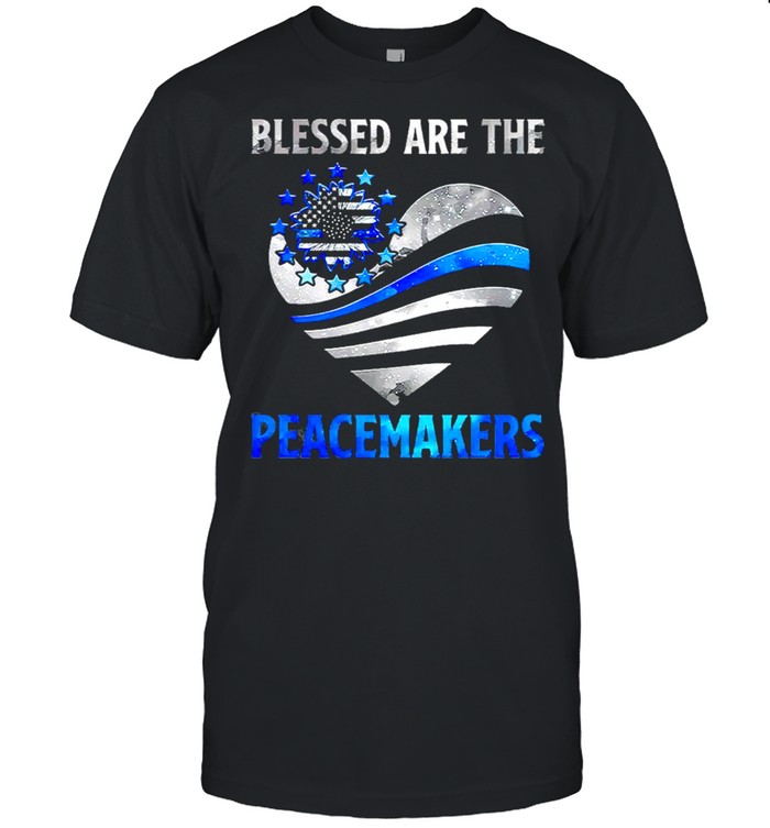 Police Blessed Are The Peacemaker Heart  Classic Men's T-shirt