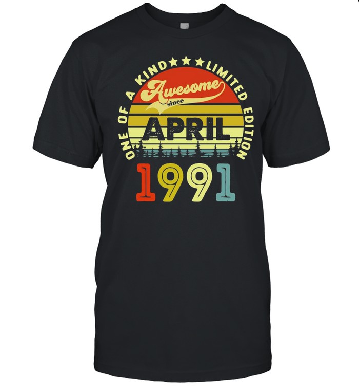 30 Years Old Birthday Awesome Since April 1991 T-shirt Classic Men's T-shirt
