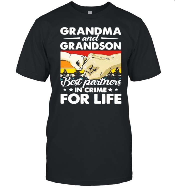 Grandma and grandson best partners in crime for life vintage shirt Classic Men's T-shirt