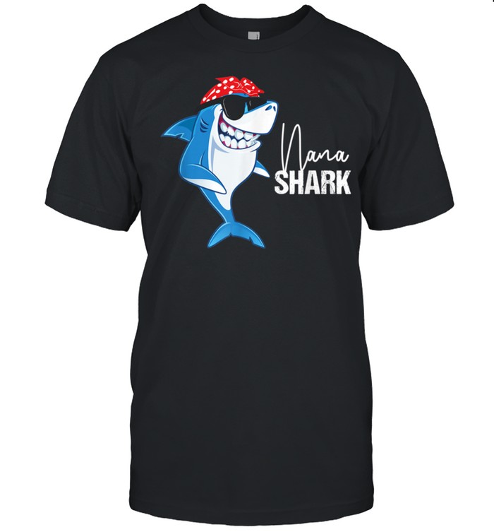 Nana Shark Wearing Sunglasses Bandana Grandma shirt Classic Men's T-shirt