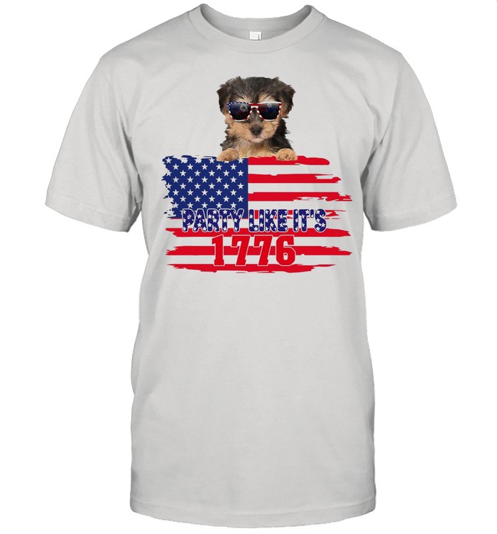 American Flag Yorkipoo Party Like It’s 1776 T-shirt