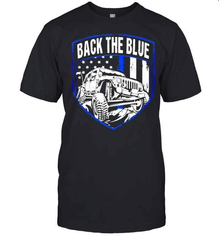 Back The Blue Jeep American Flag Shirt