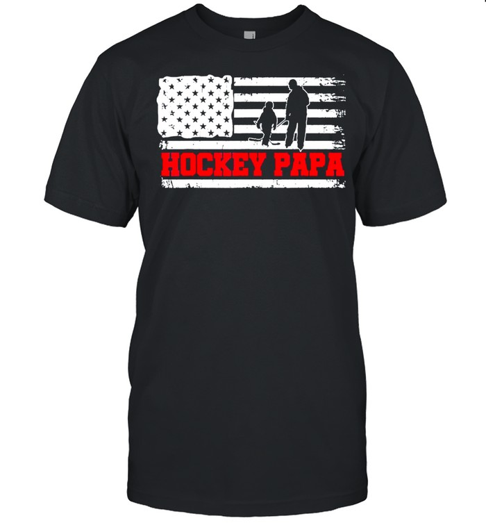 Hockey Papa American Flag shirt