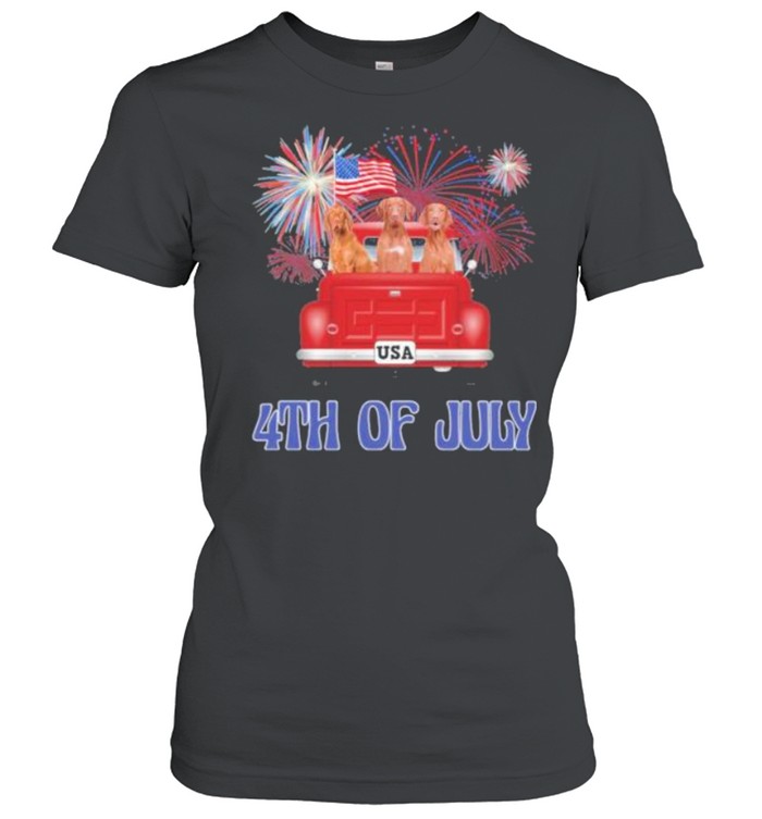 Vizsla 4th Of July American Flag shirt Classic Women's T-shirt