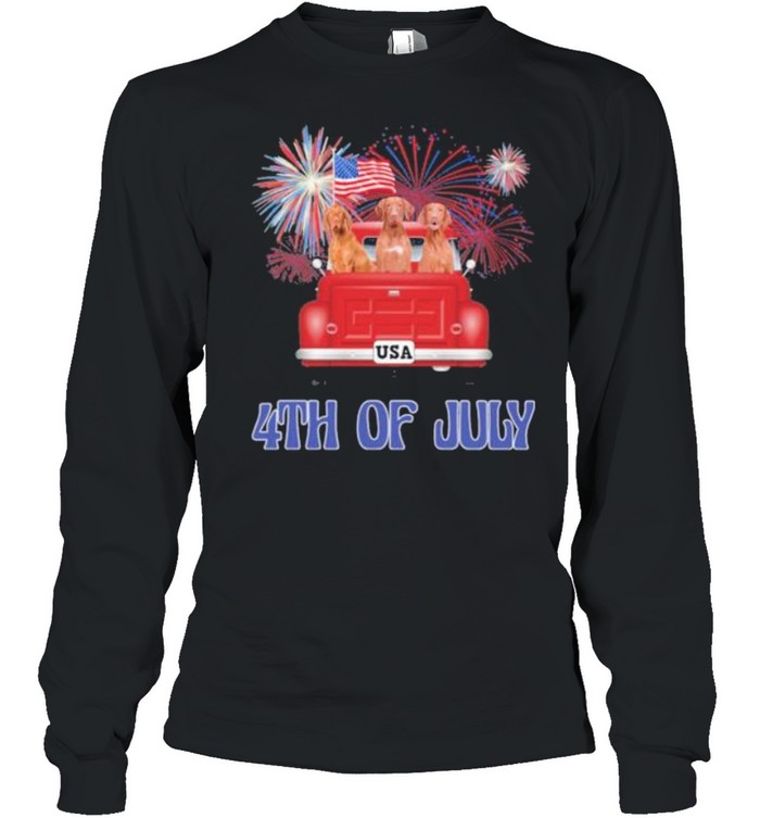 Vizsla 4th Of July American Flag shirt Long Sleeved T-shirt