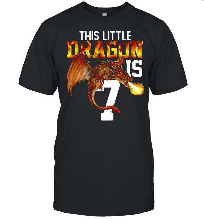 urning 7 Years Old Birthday Gift Boy Dragon 7Th Birthday Girl T-shirt