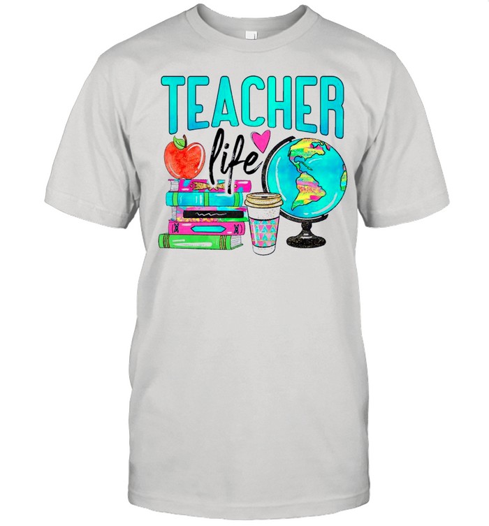 Books Coffee And Globe Teacher Life shirt