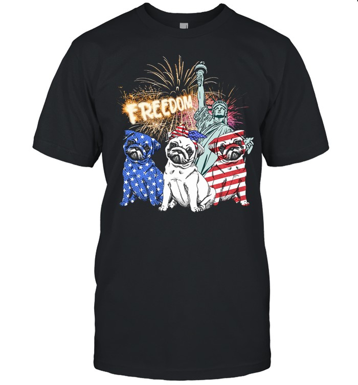 Three Pug Freedom 4th Of July shirt Classic Men's T-shirt