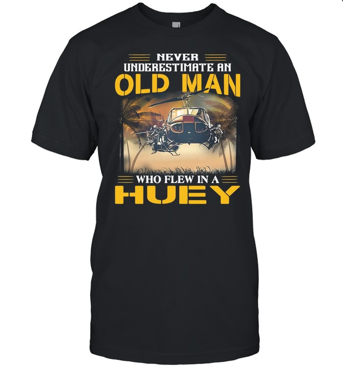 Helicopter Never Underestimate An Old Man Who Flew In A Huey Vintage  Classic Men's T-shirt