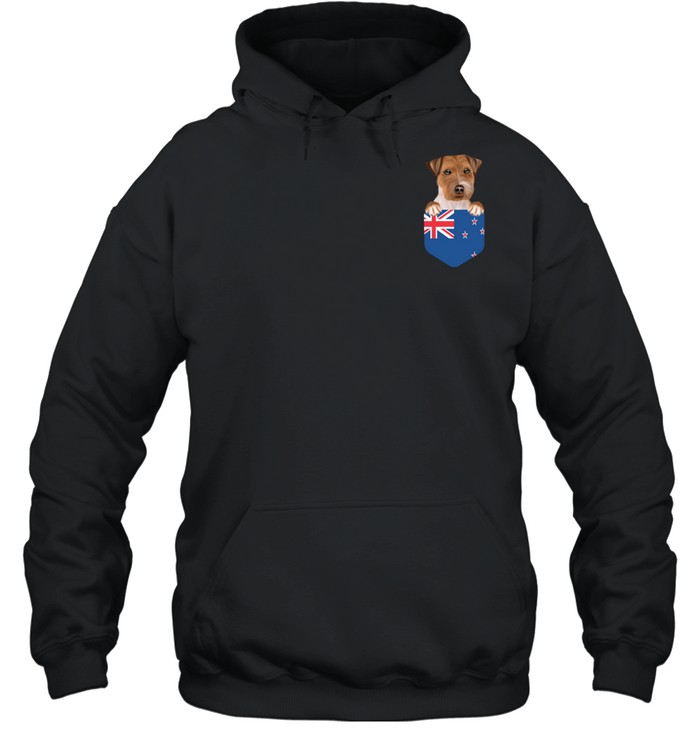 New Zealand Flag Russell Terrier Dog In Pocket shirt Unisex Hoodie