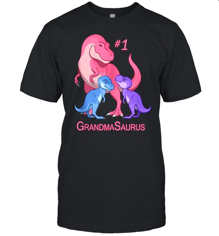 Best Granny 1 Grandmasaurus And Two Baby T-Rex Dinosaurs Shirt