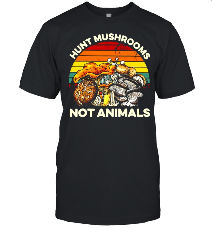 Hunt Mushrooms Not Animals Vintage  Classic Men's T-shirt