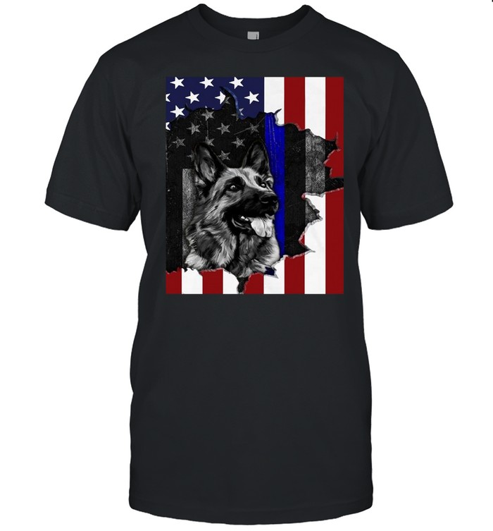 Patriotic German Shepherd American Flag Dog shirt Classic Men's T-shirt