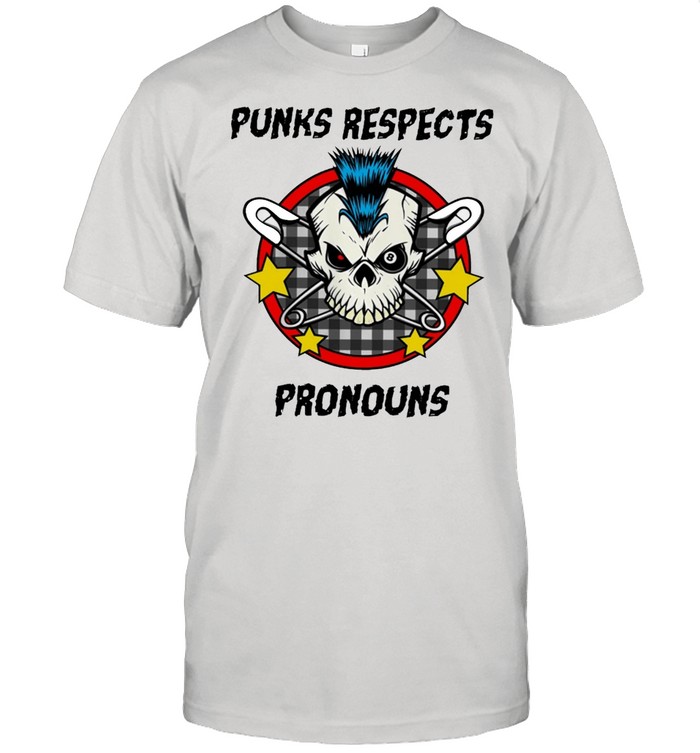Skull punks respect pronouns shirt Classic Men's T-shirt