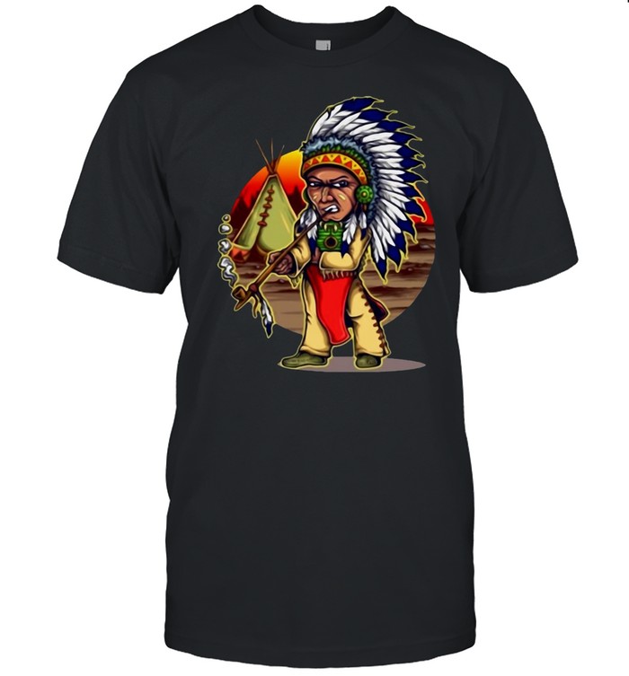 Grumpy Smoking Native American Chief Vintage American Indians  Classic Men's T-shirt