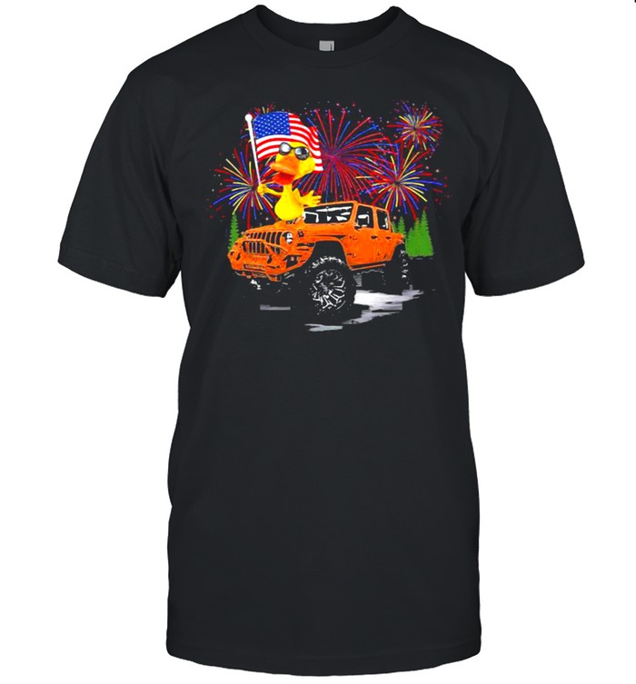 Duck And Jeep Firework Happy 4th Of July  Classic Men's T-shirt