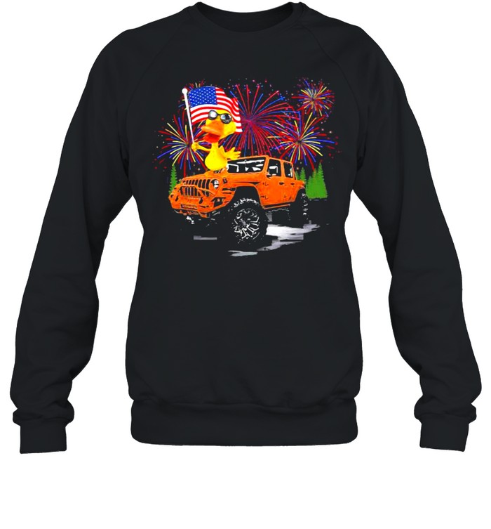 Duck And Jeep Firework Happy 4th Of July  Unisex Sweatshirt