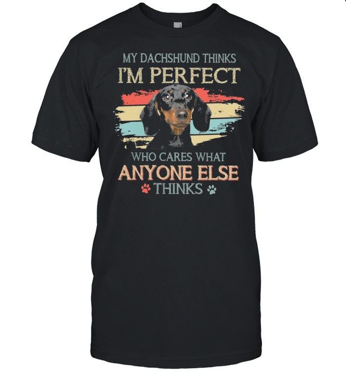 My Dachshund Thinks Im Perfect Who Cares What Anyone Else Thinks Vintage shirt Classic Men's T-shirt