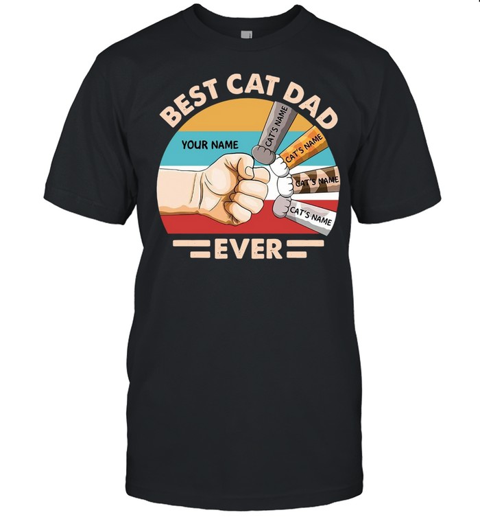 Best Cat Dad Your Name Cat’s Name Ever Vintage T-shirt Classic Men's T-shirt