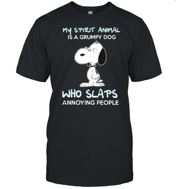 Snoopy my spirit animal is a frumpy dog who slaps annoying people shirt Classic Men's T-shirt