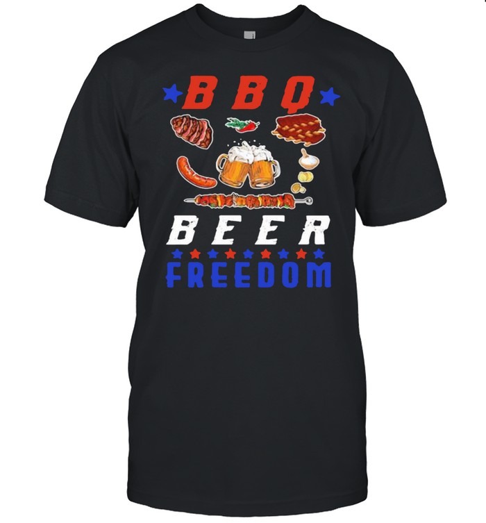 BBQ Beer Freedom Beer Hot Dog Bacon Shirt