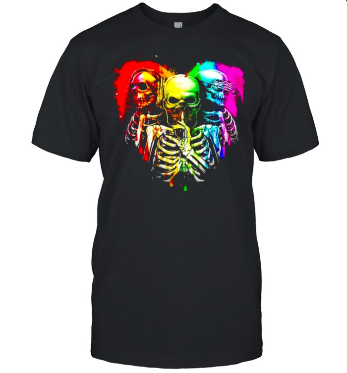 Skull heart lbgt watercoler shirt Classic Men's T-shirt