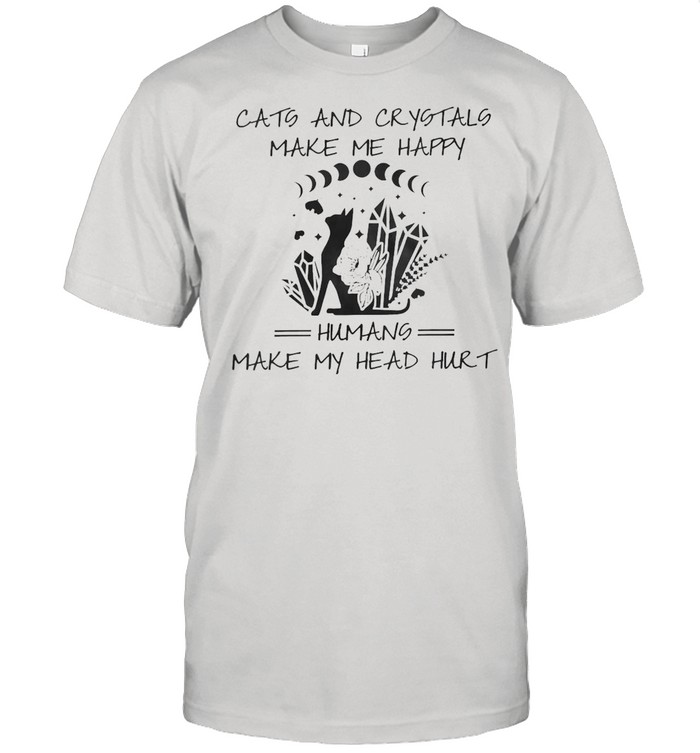 Black Cats And Crystals Make Me Happy Humans Make My Head Hurt T-shirt Classic Men's T-shirt