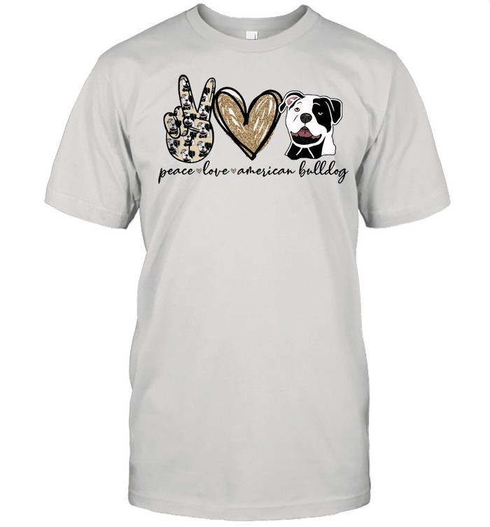 Peace Love American Bulldog shirt Classic Men's T-shirt
