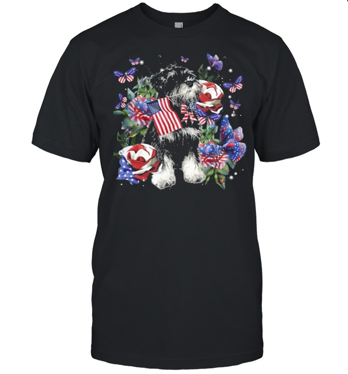 Schnauzer Only One Nation I Love American Flag shirt Classic Men's T-shirt