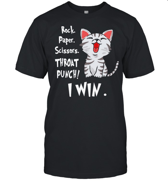 Cat rock paper scissors throat punch I win shirt Classic Men's T-shirt