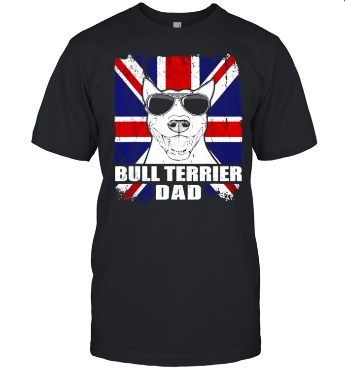 Bull Terrier Dad Cool UK Flag T- Classic Men's T-shirt