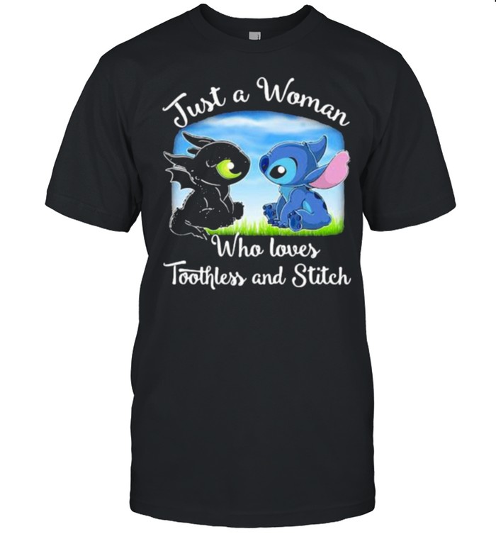 Just A Woman Who Loves Toothless And Stitch  Classic Men's T-shirt