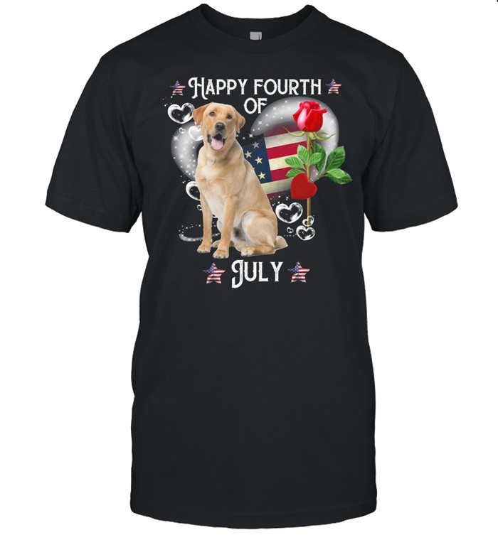 Labrador Retriever Happy Fourth Of July Black Standard American Flag shirt Classic Men's T-shirt