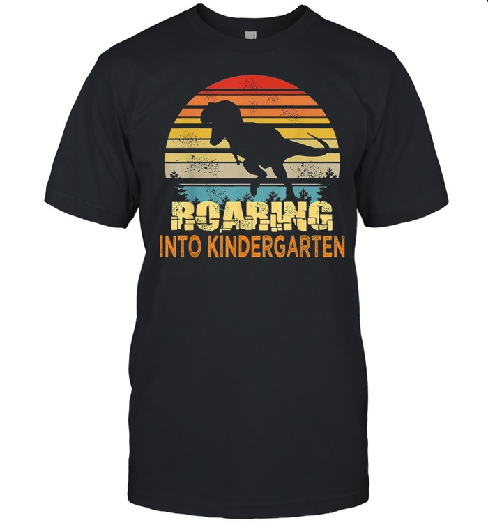 Dinosaurs roaring into kindergarten vintage shirt Classic Men's T-shirt