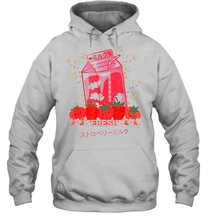 Kawaii Manga Anime Strawberry Blossom Kawaii Japan Strawberry Milk  Unisex Hoodie