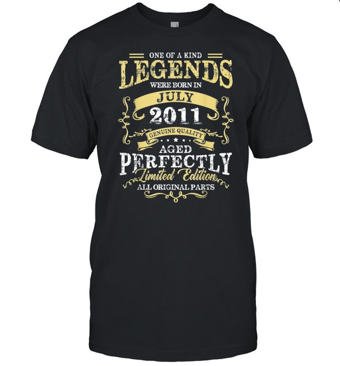 Legend Born July 2011 10th Birthday Tee For 10 Years Old shirt