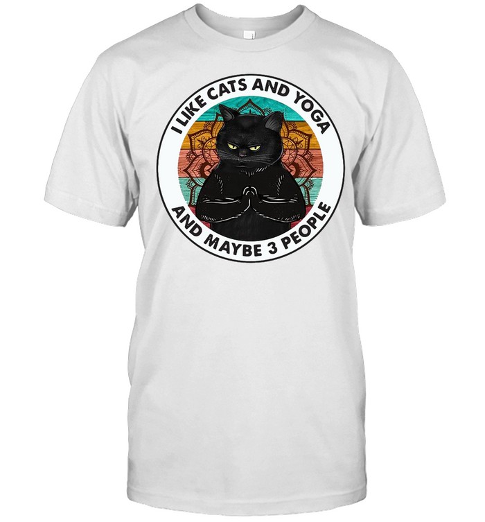 Lotus Flower I Like Cats And Yoga And maybe 3 People T-shirt