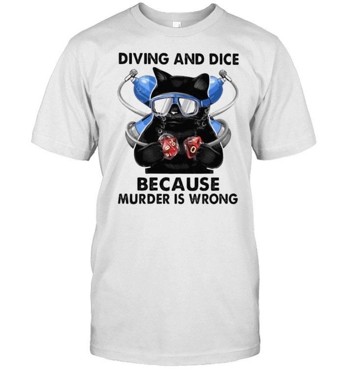 Diving And Dice Because Murder IS Wrong Cat  Classic Men's T-shirt