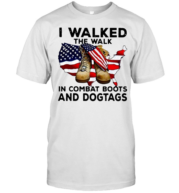 I Walked The Walk In Combat Boots And Dogtags T-shirt Classic Men's T-shirt
