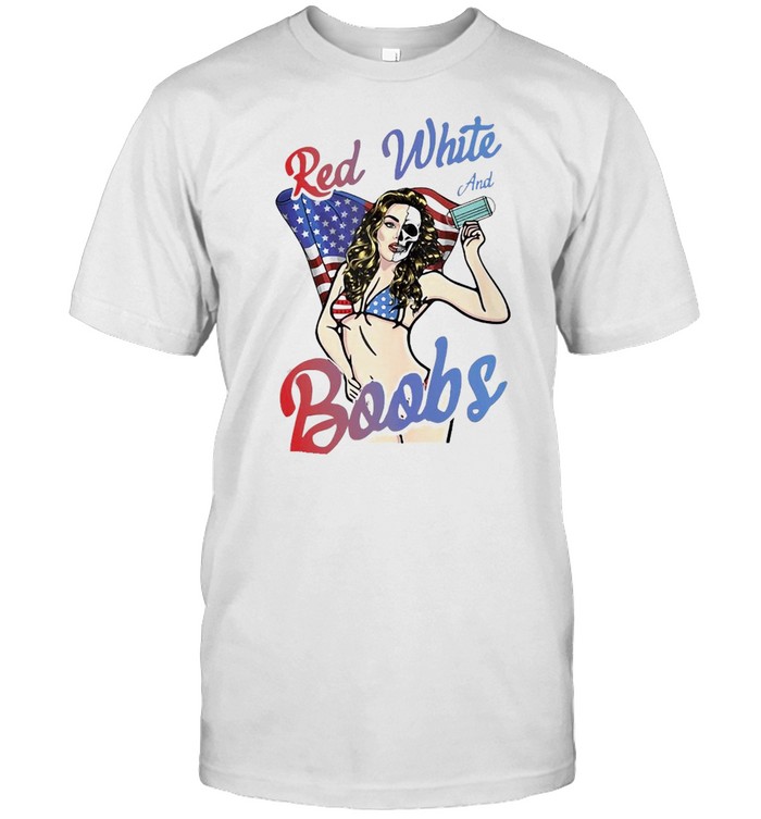 Red White And Boobs Independence Day USA Flag 4Th Of July T-shirt Classic Men's T-shirt